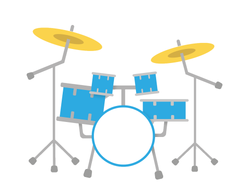 bateria azul, 6 'caixas' e 2 'pratos'