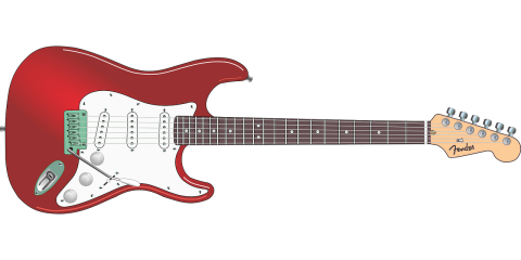 guitarra elétrica vermelha